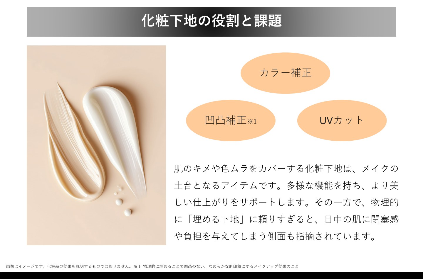 化粧下地の役割と課題